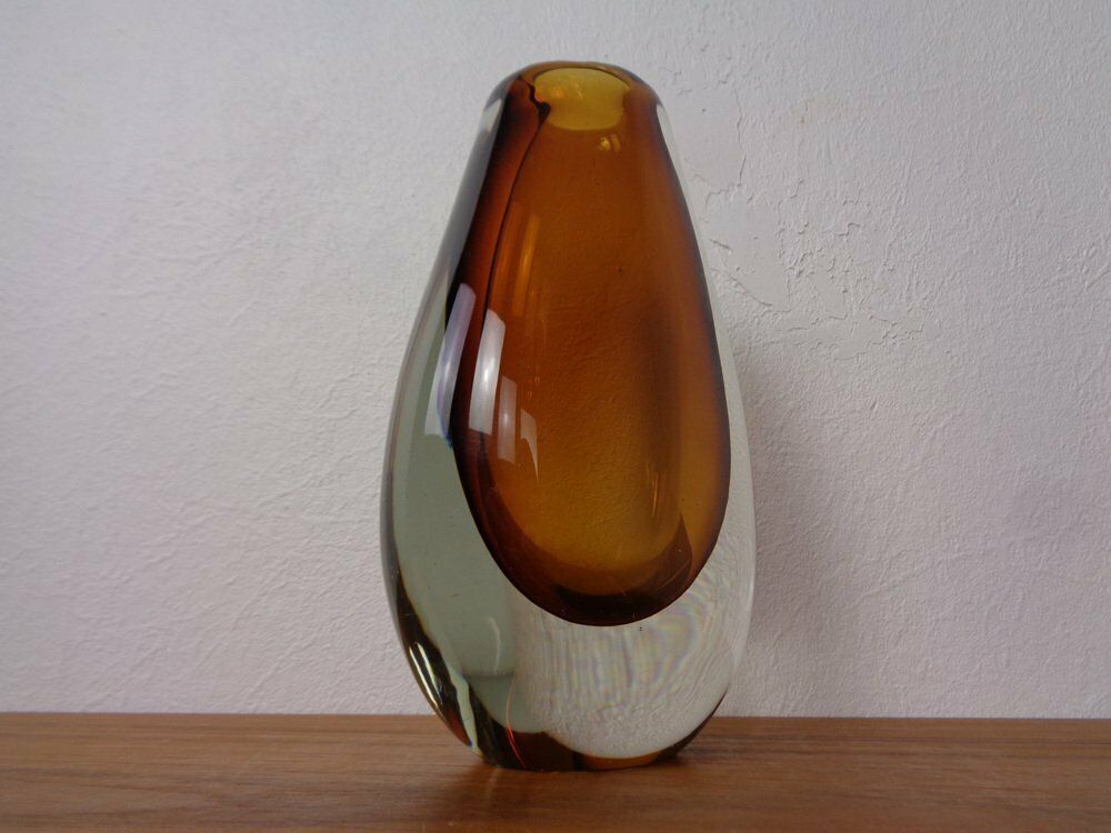 Finnish Glass Vase By Armando Jacobino For Oy Kumela, 1950s photo 215.0