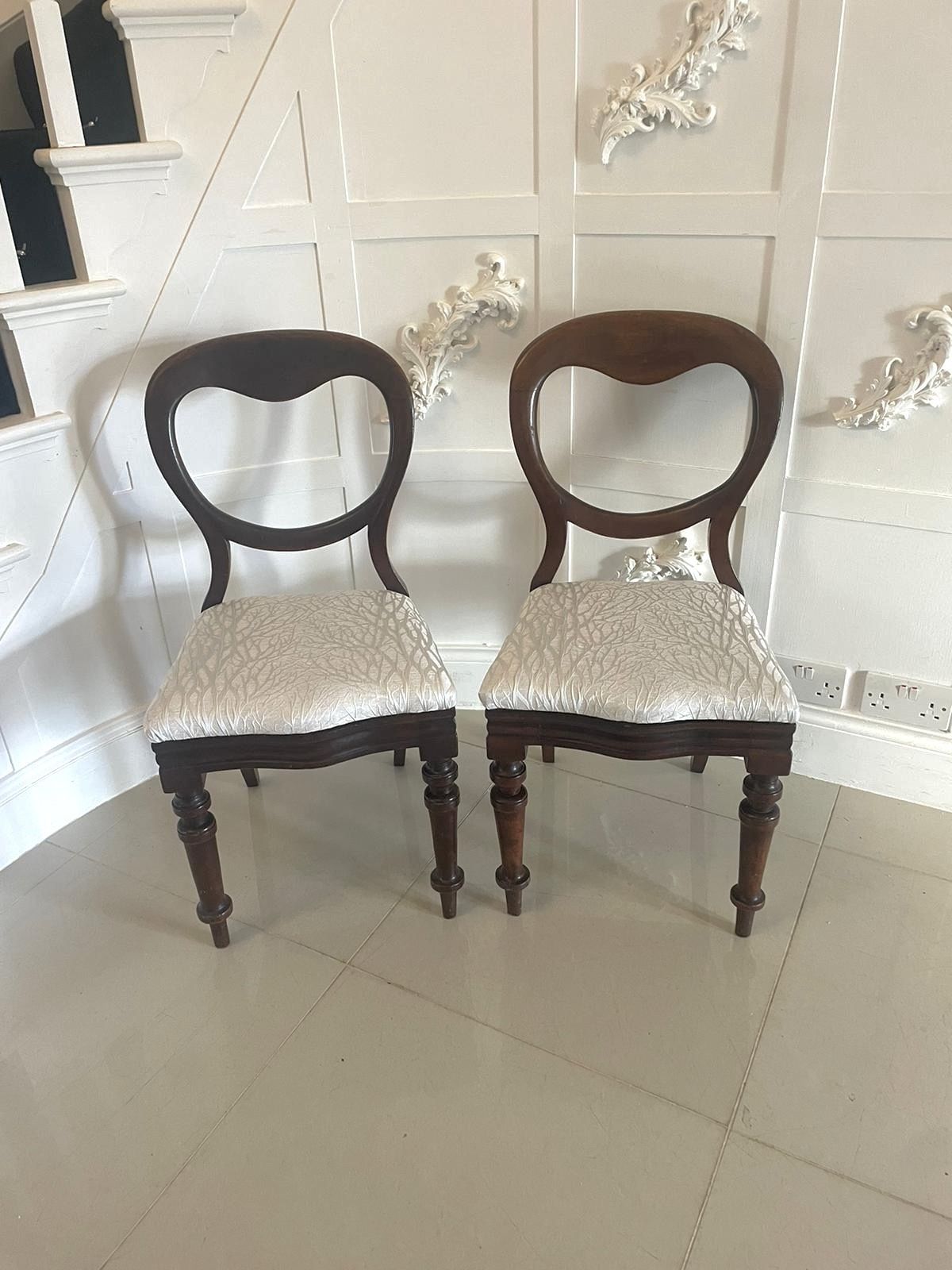 Pair Of Antique 19th Century Quality Mahogany Side Chairs