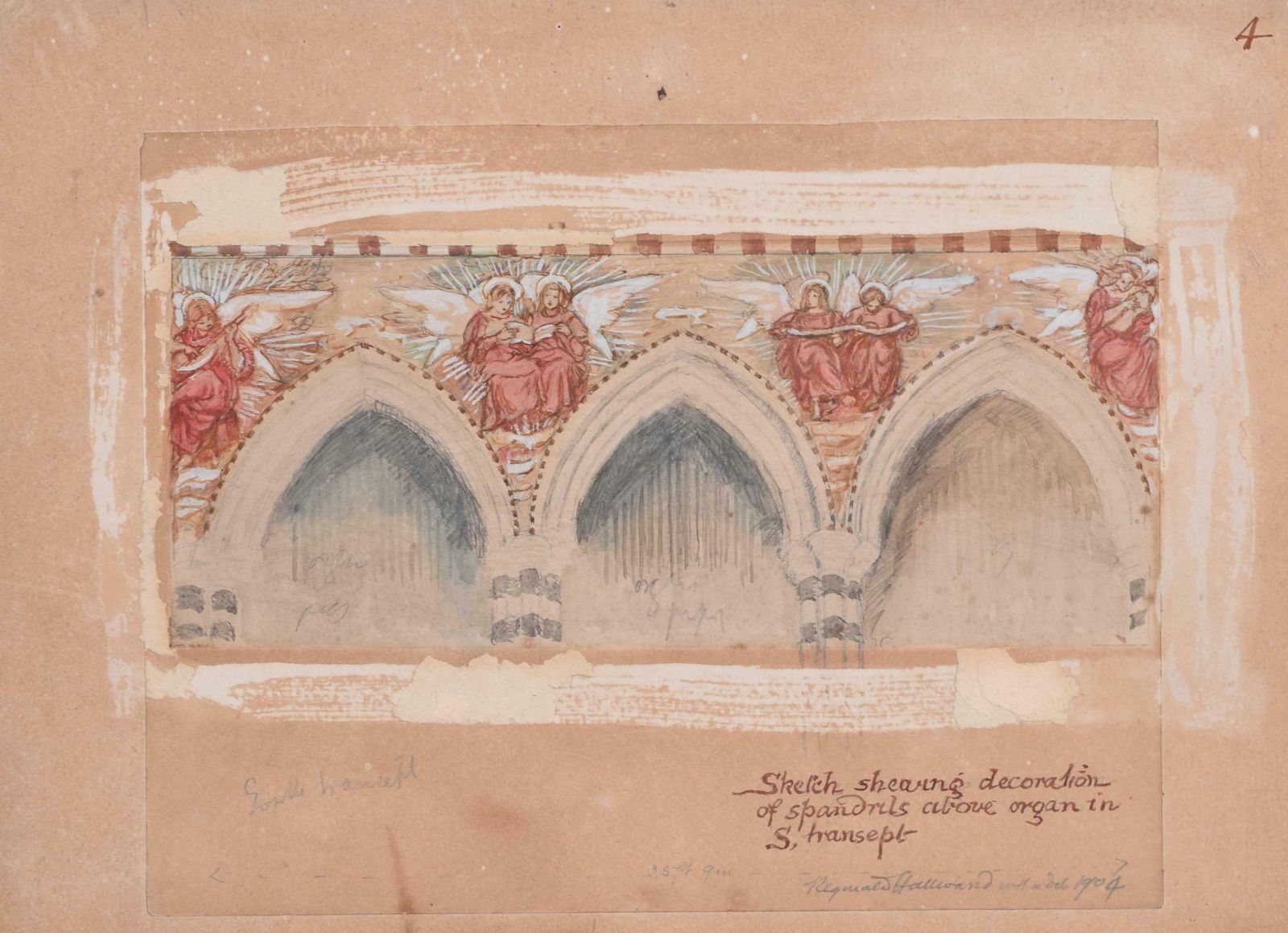 Reginald Hallward Church Wall Painting Design By Reginald Hallward 1904