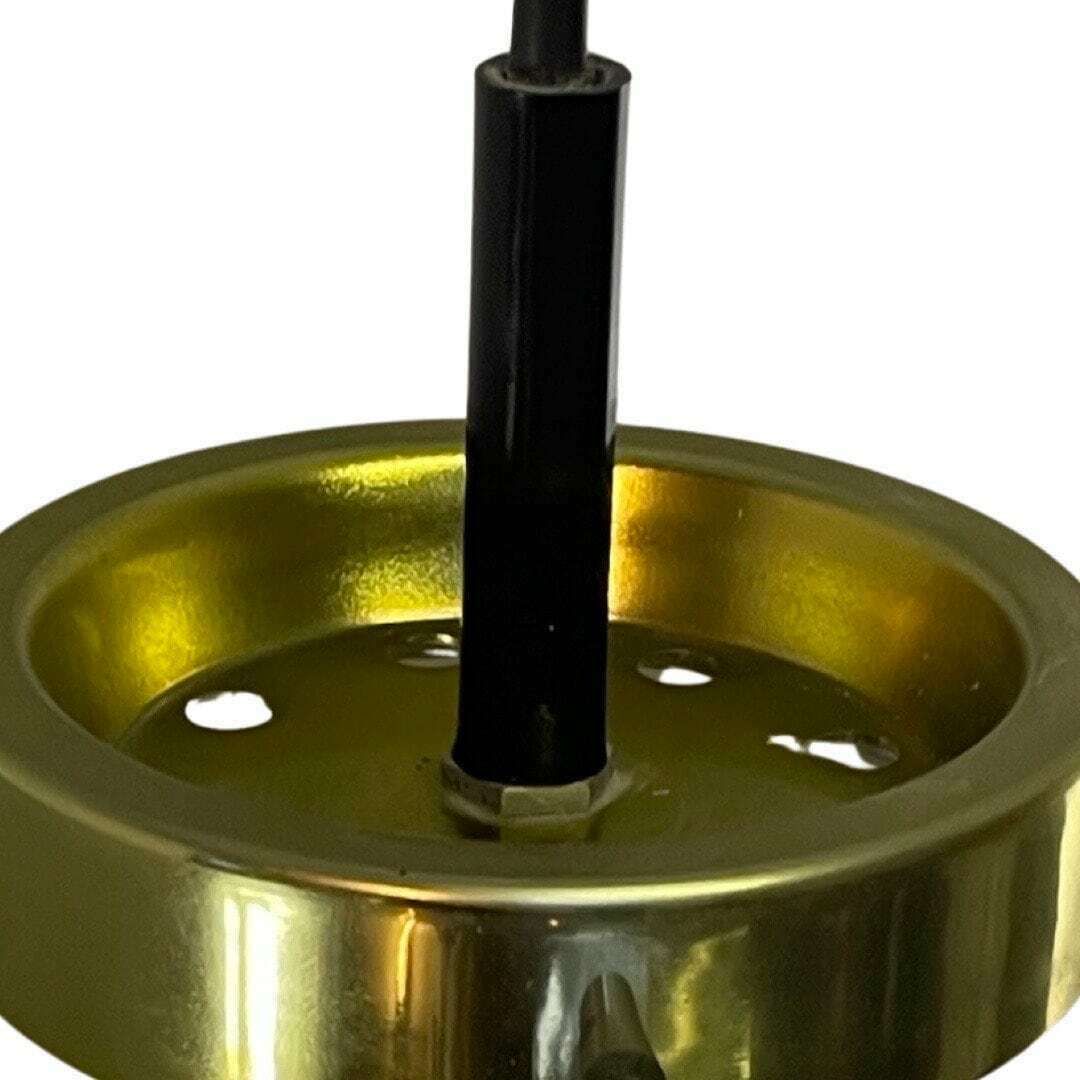 Space Age Design   Raak Amsterdam   B 1065   Hanging Pendant   'Gold Bowl'   Smoked Glass And Brass Mount photo for sale