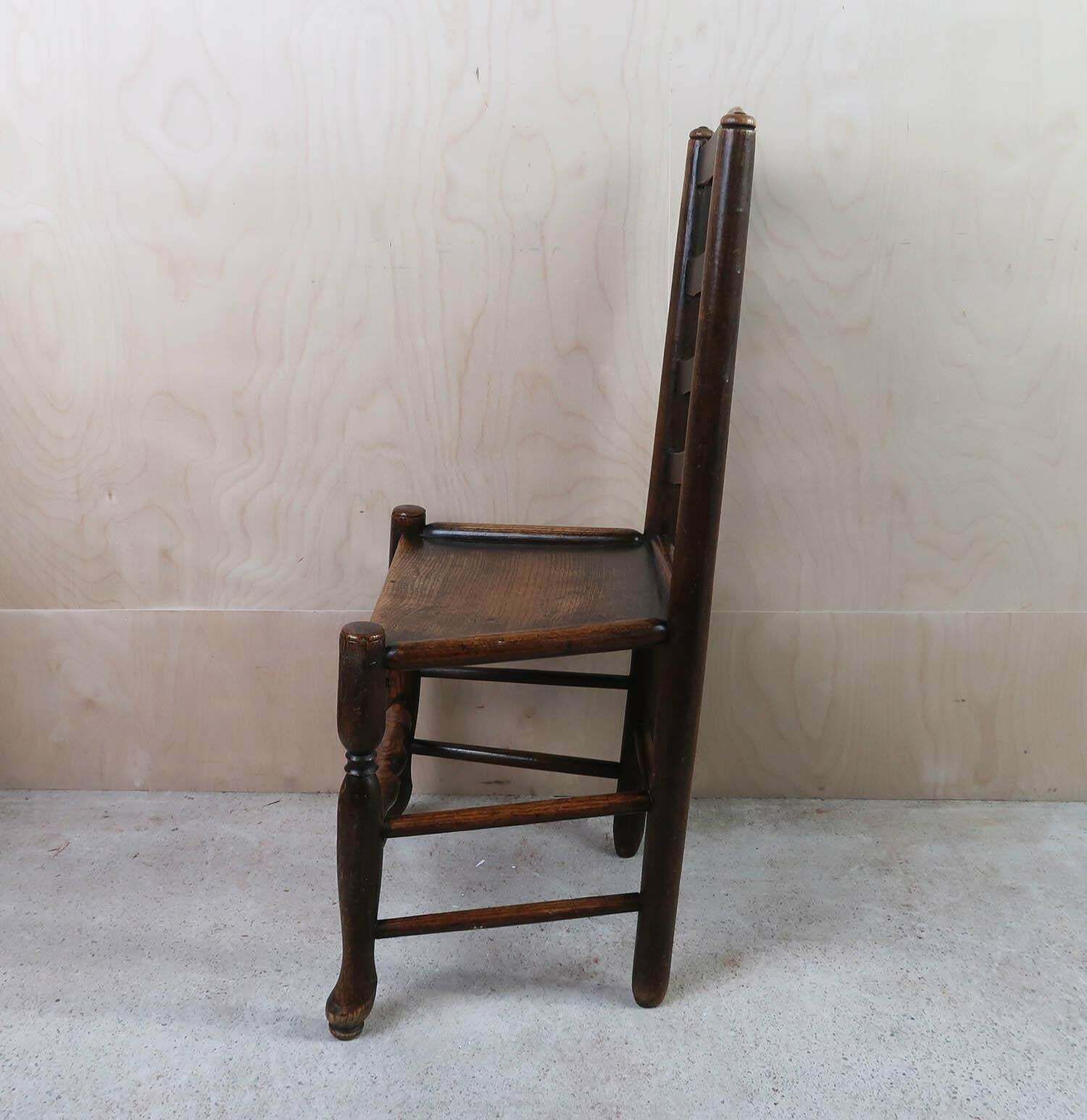 Near Pair Of Antique Welsh Country Ladder Back Chairs. C.1800 photo 350.0