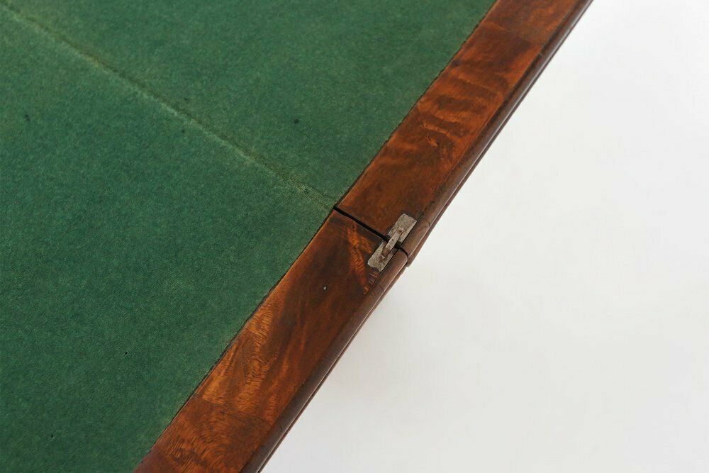 1493.0 Victorian Burl Wood Folding Card Table, 19th Century photo