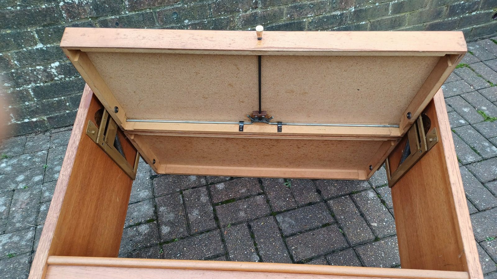 Quirky Vintage Retro Cantilever Adjustable Trolley Fold Up Table Formica Top photo vintage