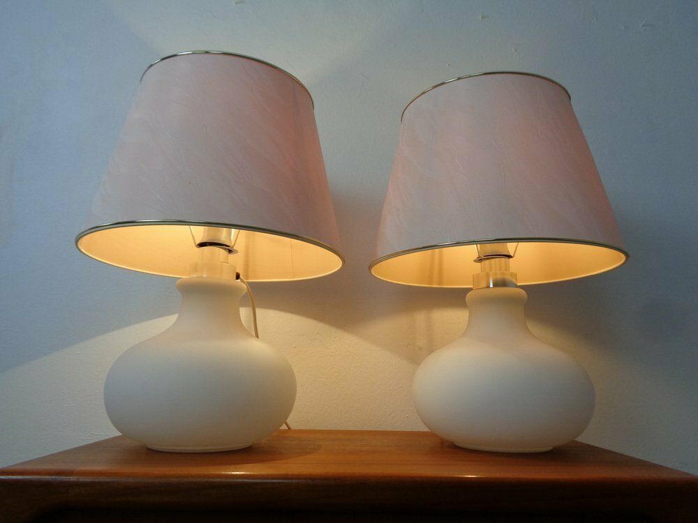 Opaline Glass Table Lamps From Glashütte Limburg, 1960s, Set Of 2 photo 721.0