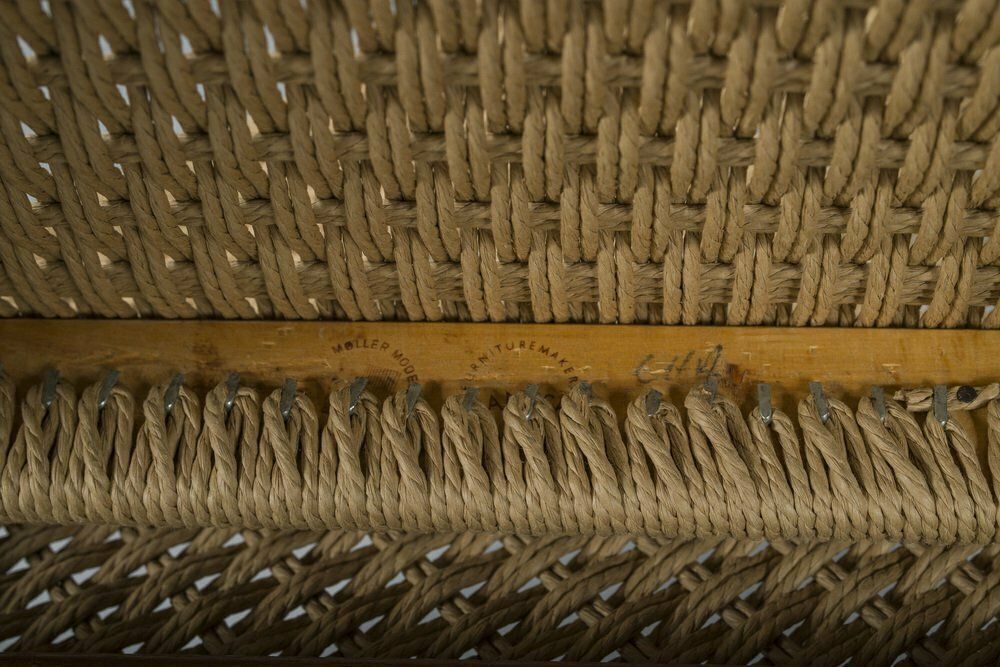 Furniture Danish Teak Mod. 77 Paper Cord Dining Chairs By Niels O. Møller For Jl Møllers, 1959, 5 . Set photo