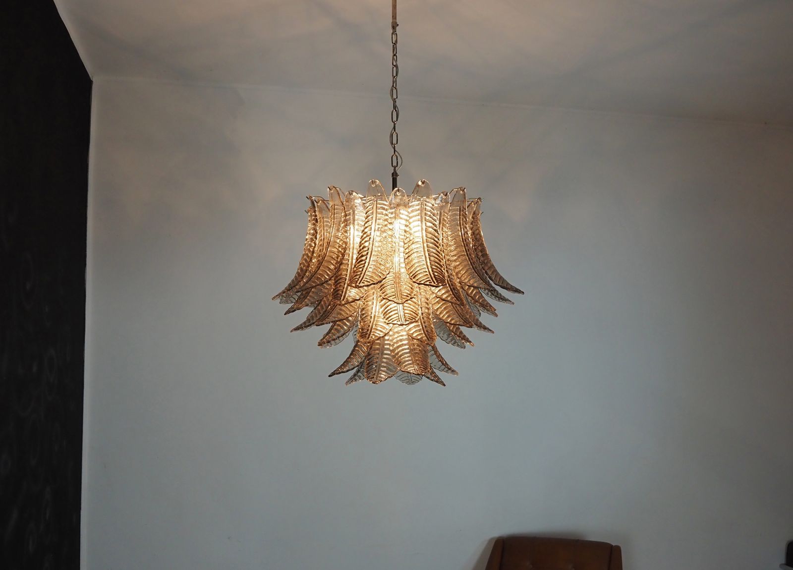 Italian Murano Three Tier Smoked Felci Glass Chandelier photo furniture