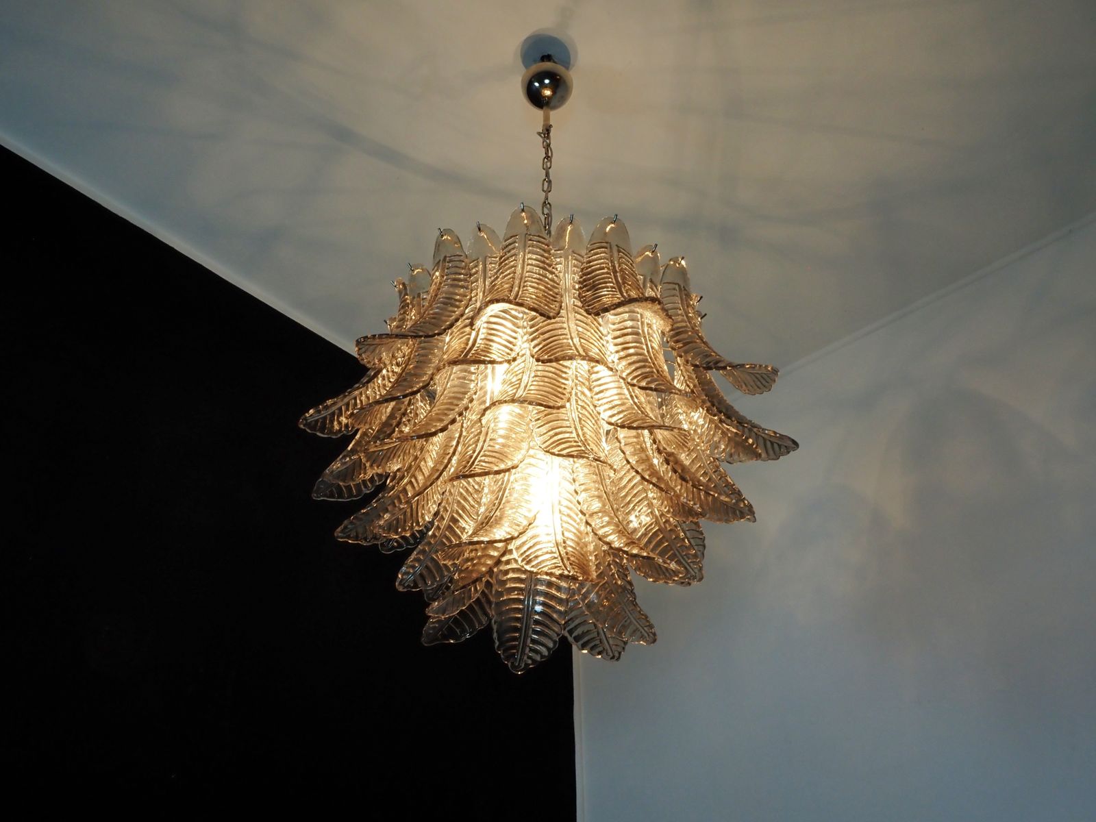 photo buy Italian Murano Three Tier Smoked Felci Glass Chandelier