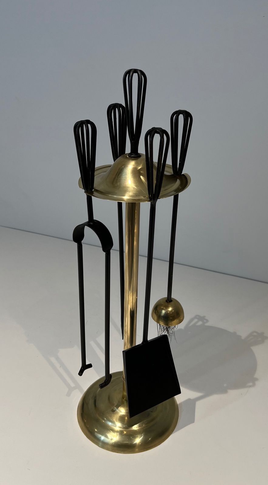 Design Fire Kit In Lacquered Metal And Brass