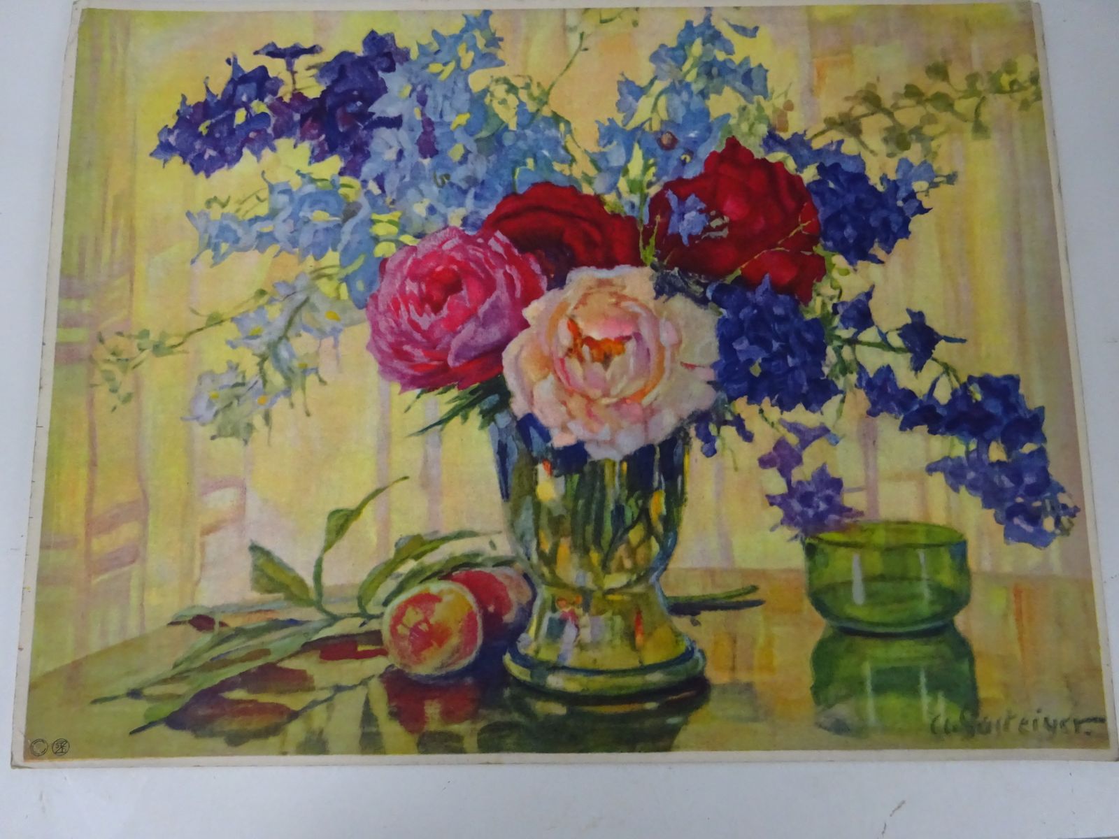 photo for sale Lot Of 9 Early 20th C Floral Litho Prints (Unframed)
