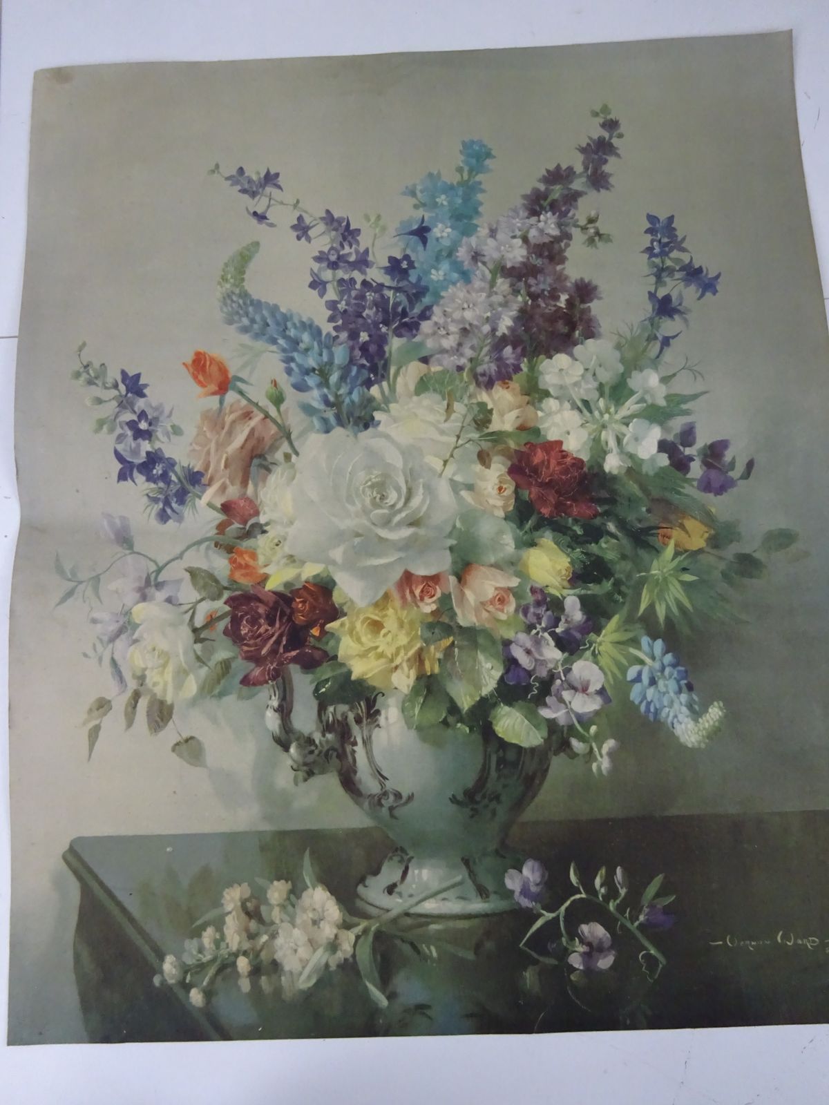 Lot Of 9 Early 20th C Floral Litho Prints (Unframed) photo furniture