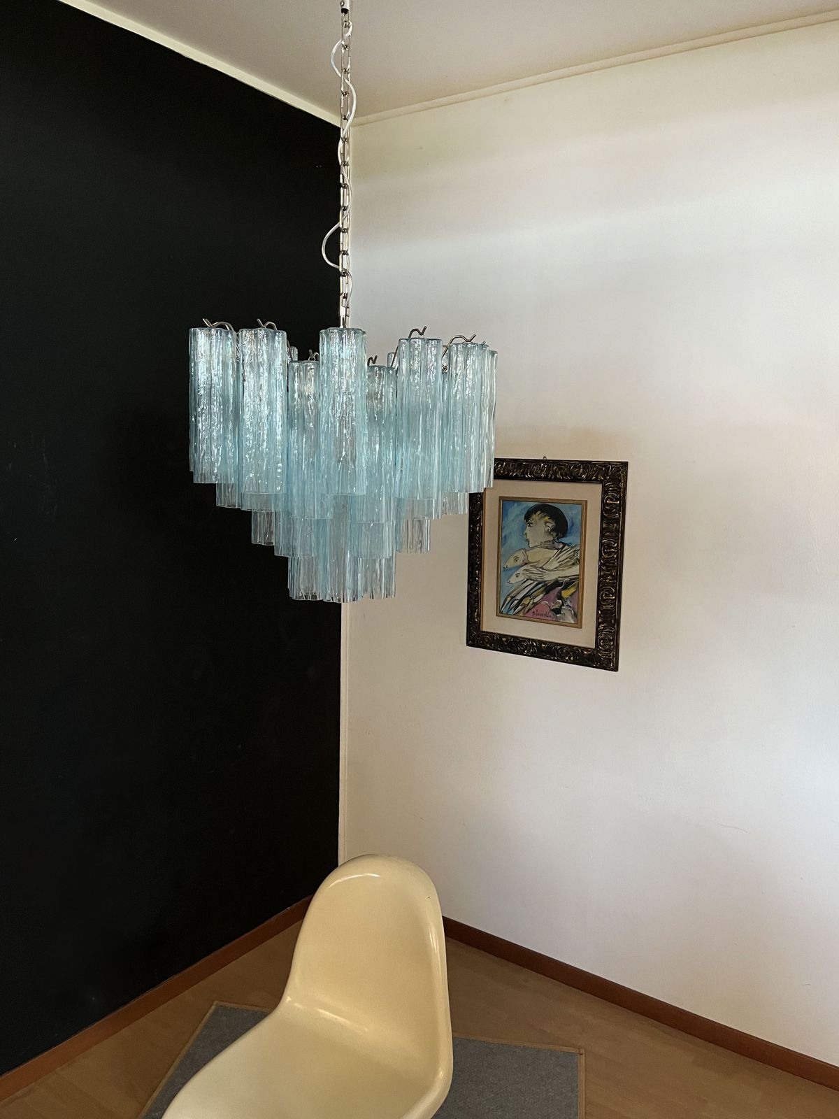 Lighting Fantastic Murano Glass Tube Chandelier   36 Blue Glass Tube photo