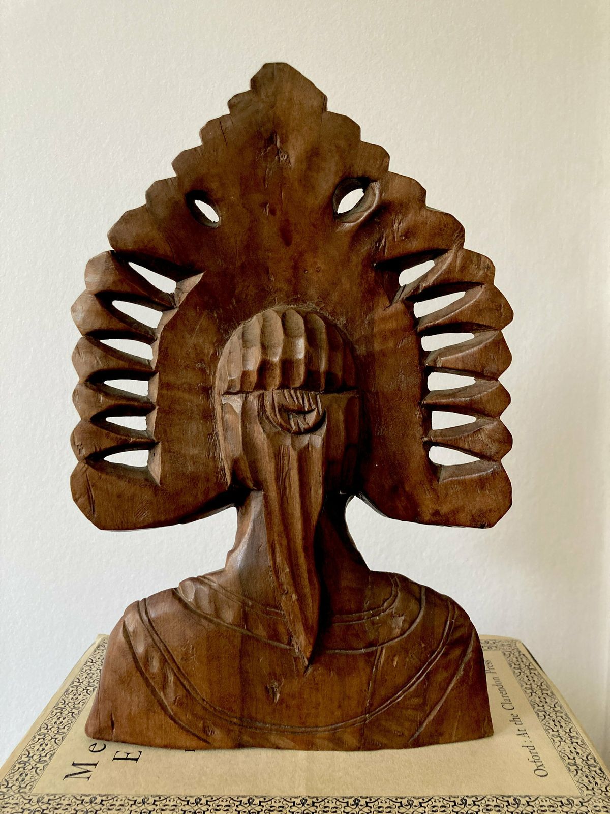 Hand Carved Wooden Bali Dancer Bust Sculpture Carved Goddess Sculpture Balinese Bust Wood Decorarive Hand Carved Bali Tribe Sculpture photo 105.0