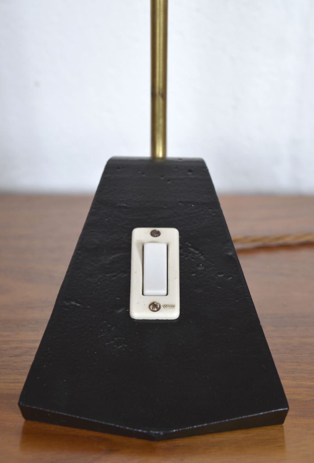 photo for sale 1950s Scandinavian Swan Neck Gooseneck Task Desk Lamp Black & Brass Midcentury Swedish Ewa Style