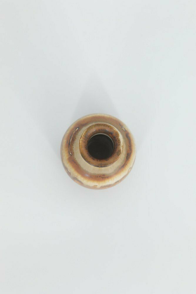 Klein Mid Century Scandinavisch Modern Verzamelbaar Bruin Stoneware Vaasje Van Gunnar Borg Voor Höganäs Ceramics, Jaren 1960 photo Woonaccessoires