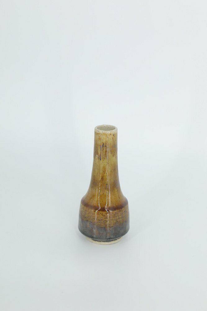 Small Mid Century Scandinavian Modern No. 3 Vase In Glazed Brown Stoneware By Gunnar Borg For Höganäs Ceramics, 1960s photo for sale