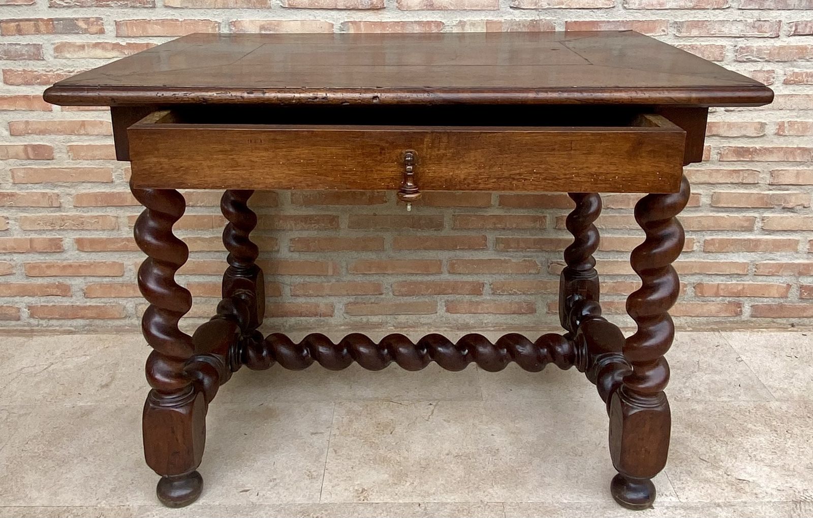 Early 19th Century French Walnut Work Table Or Desk With One Drawer photo 2800.0