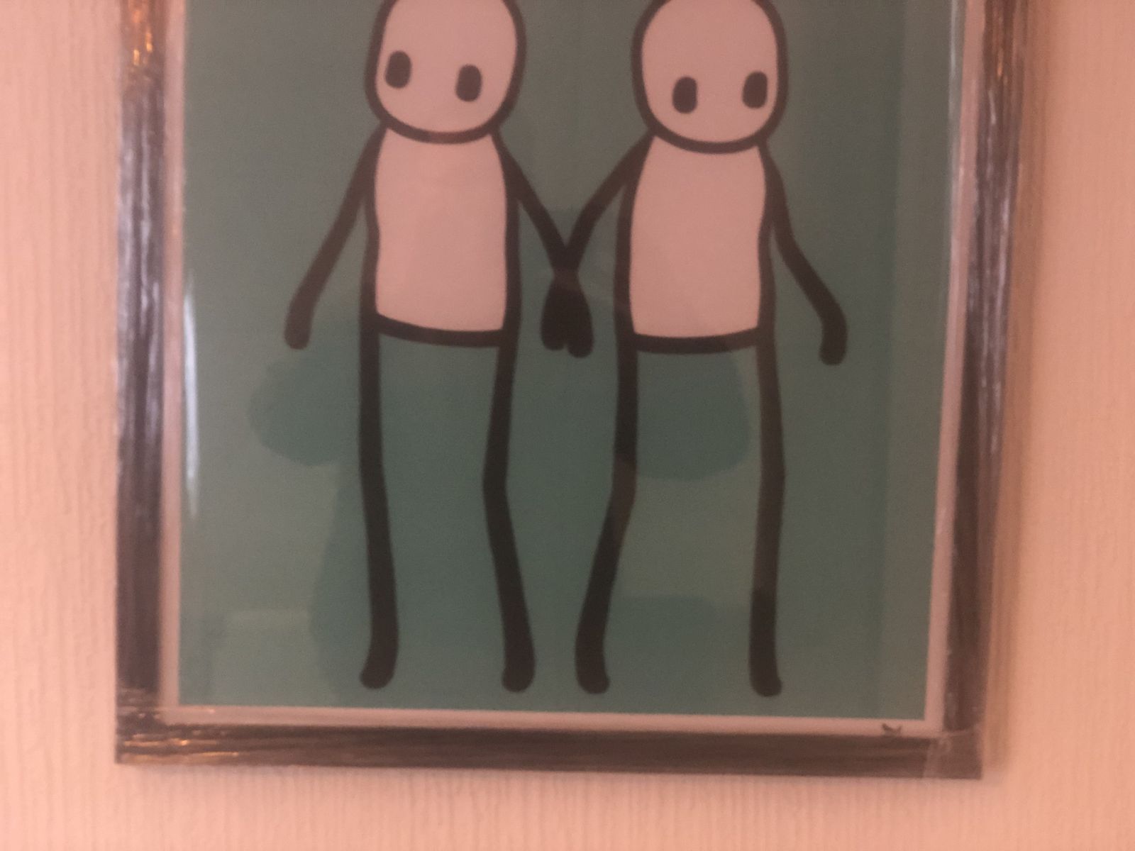 Stik Holding Hands  Set Of 5 ,Signed And Framed photo Art