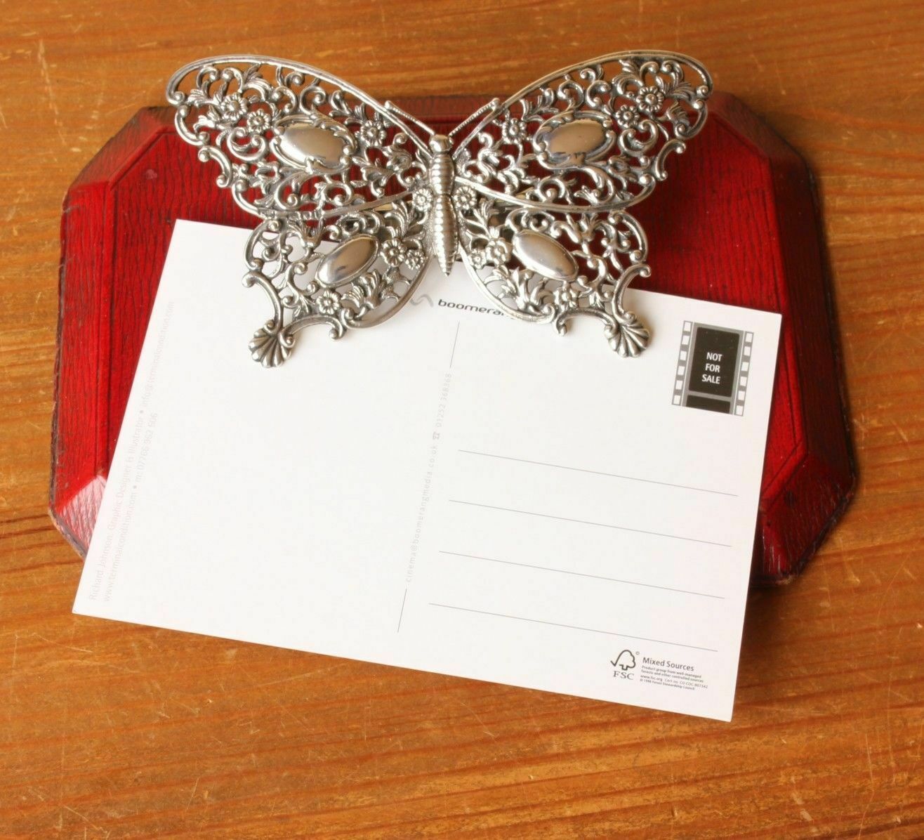 Victorian Silver Butterfly Novelty Stationery Paper Clip. 1895 Hinged Desk Tidy. photo for sale