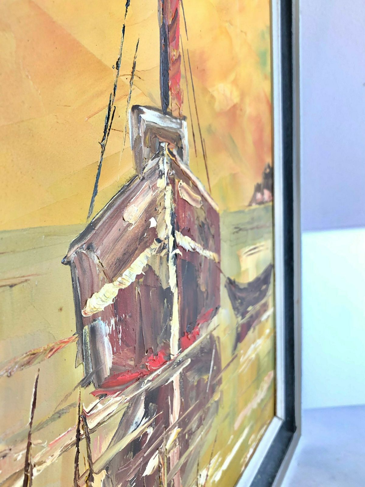 Original Oil Painting By Danish Artist Erling Dyremose With Maritime Motive From The 1960s photo 253.0