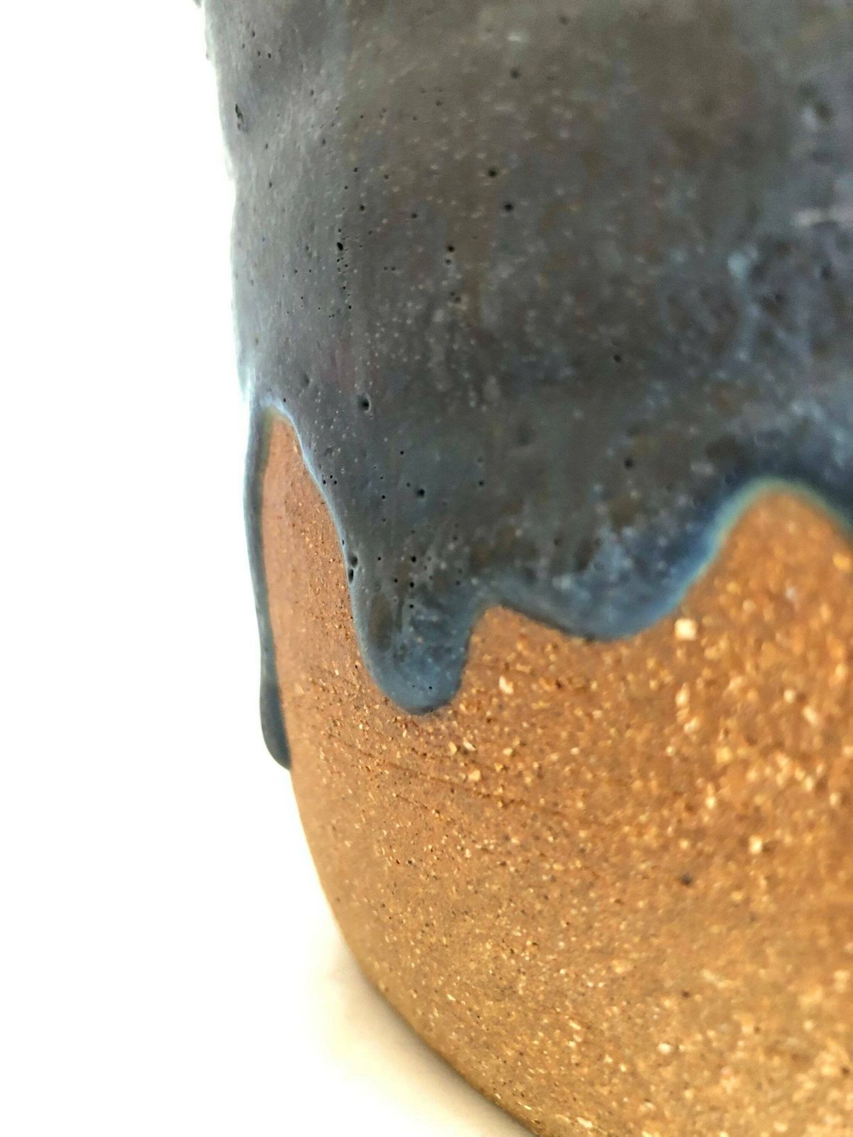 Danish Mid Century Large Original Fine Art Ceramic Vase With Gorgeous Blue Glaze   Signed Fp 1983 photo buy
