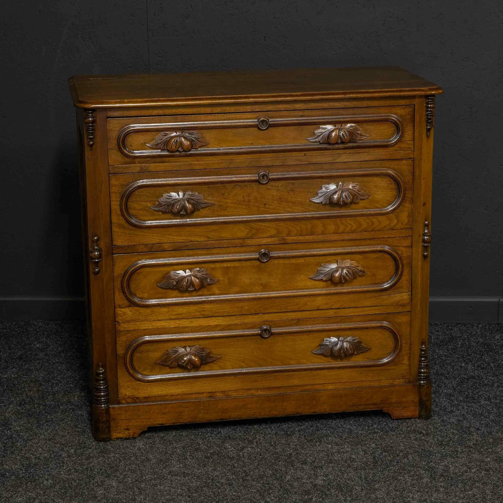 Late 19th Century French Walnut Chest Of Drawers