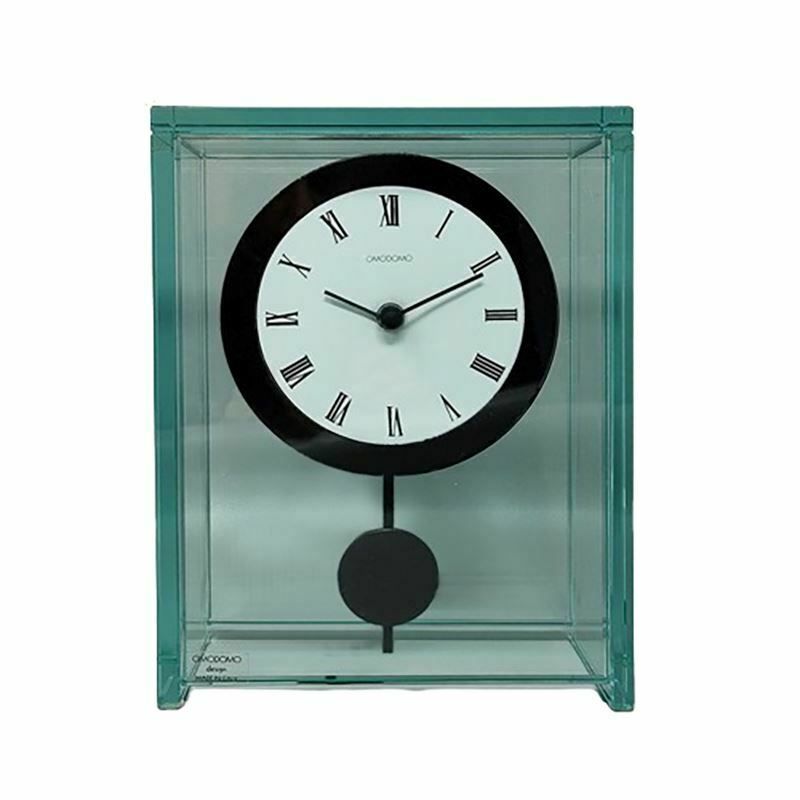 1970s Astonishing Pendulum Clock By Omodomo In Crystal. Made In Italy
