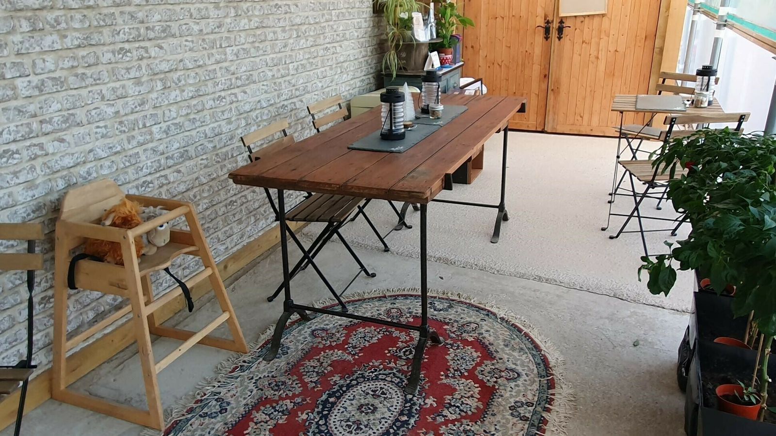 photo for sale Antique Wrought Iron Trestle Table C19th Pine 6ft
