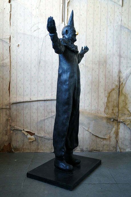 Beth Carter; Standing Clown; Black Resin; Edition 3/15 photo for sale