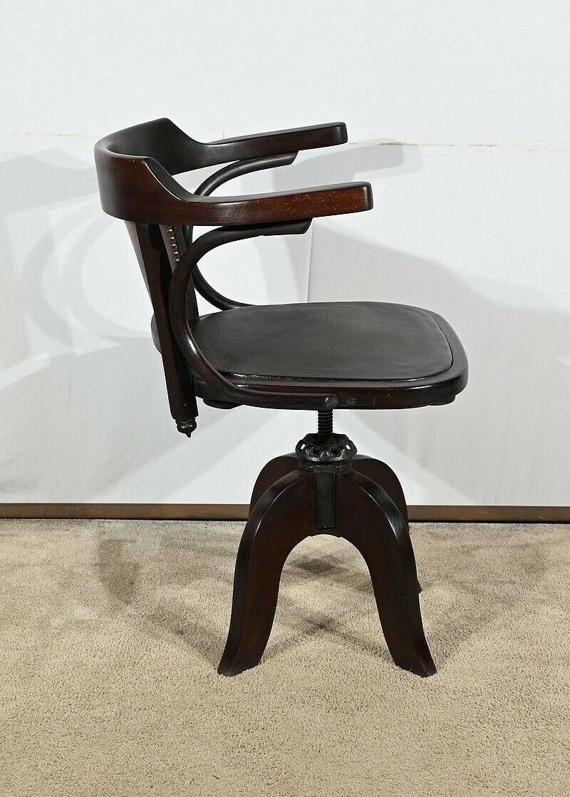 Swivel Office Armchair, In Stained Beech – 1940 photo Furniture