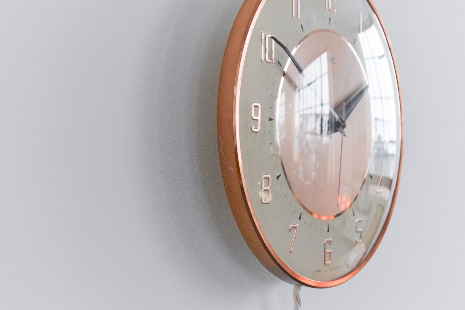 Vintage Bronze 1960s Metamec Electric Wall Clock photo vintage