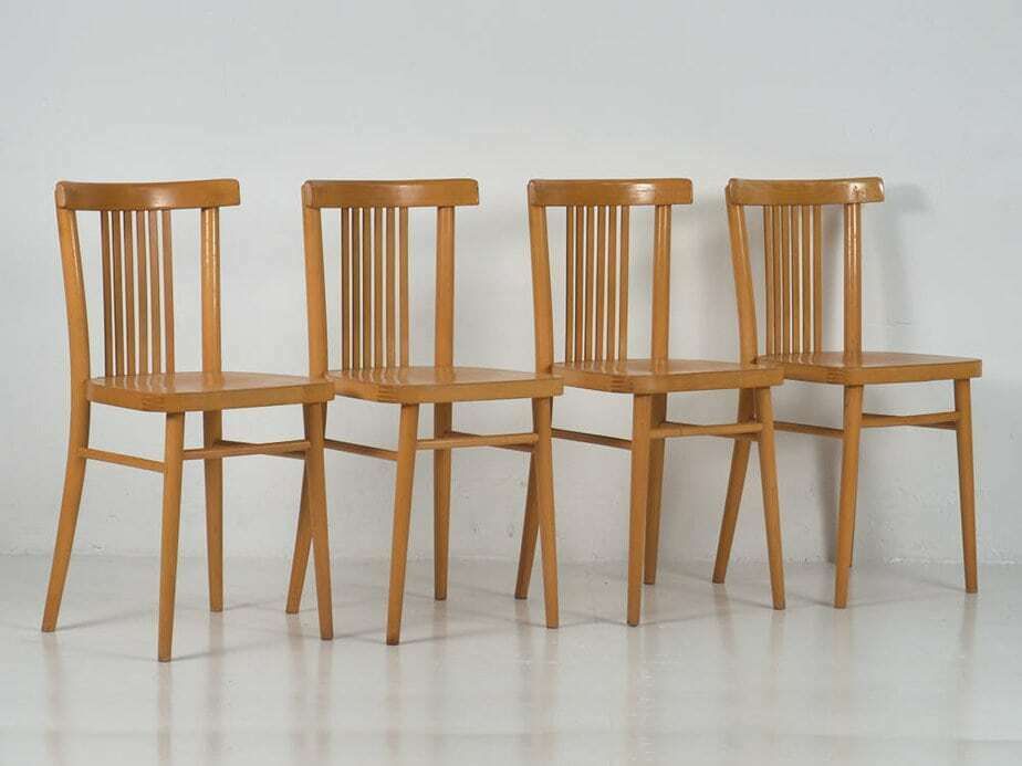 Set Of Retro Style Dining Chairs (C.1950). Set Of 4 Pieces #1 photo furniture