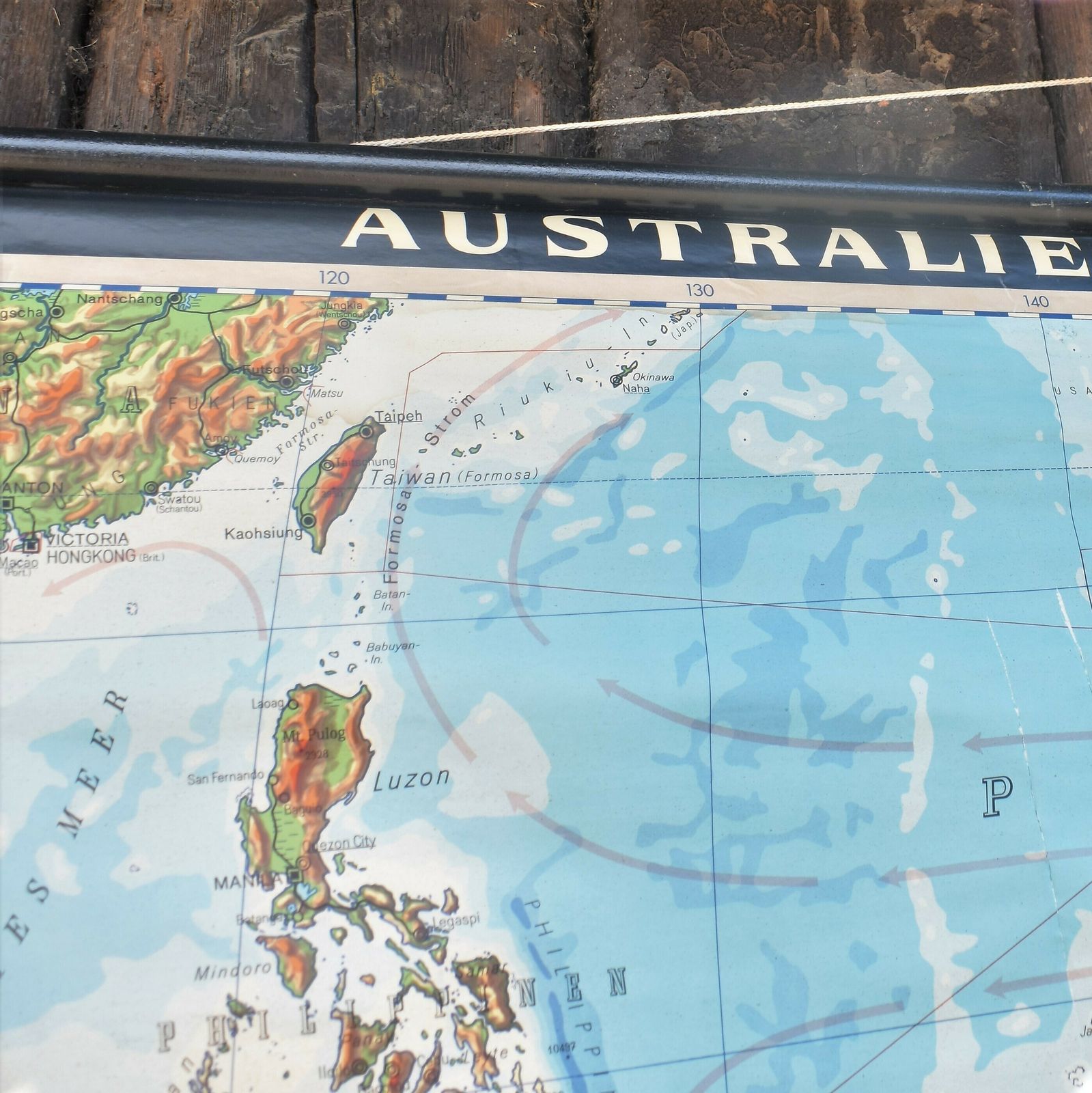 Big Haack Painke Map Of Australia In German Linen Backed Original Batons photo vinterior