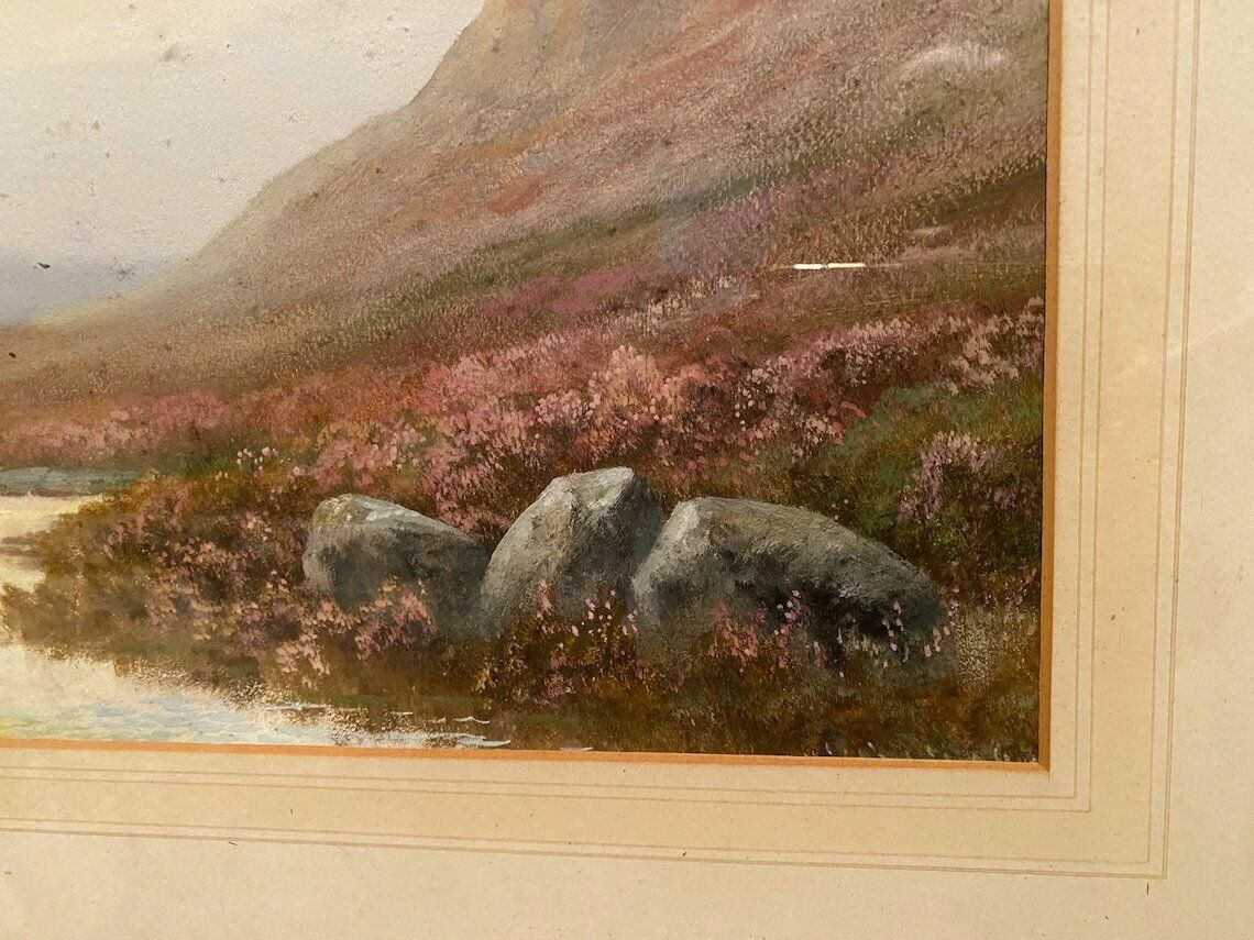 photo for sale Beautiful Pair Of Large Watercolours By Renowned Artist Rd Sherrin    Moorland Scenes   Signed & In Original Frames