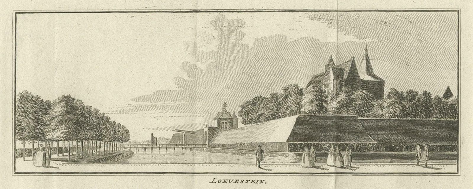 Antique Print Of Loevestein Castle By Tirion, 1749 photo Art