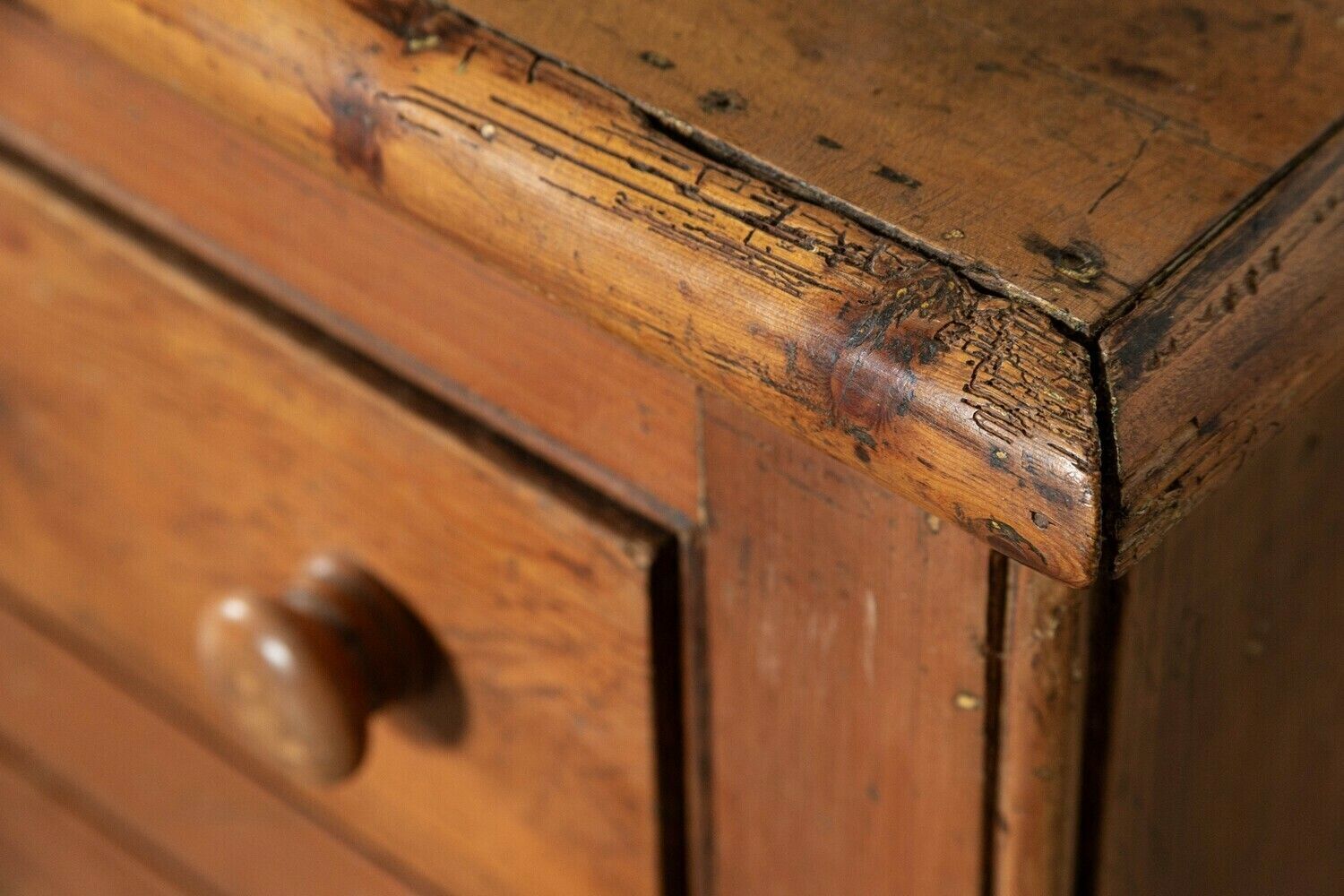 Furniture 19thc English Pine Dresser Base photo