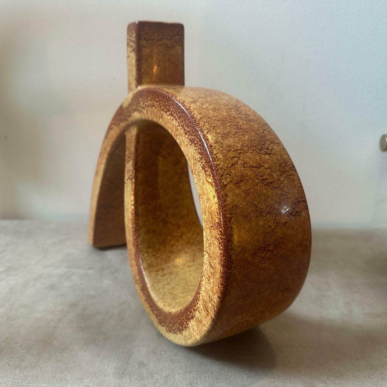 photo furniture A 1970s Modernist Design Brown And Beige Ceramic Italian Vase By Bertoncello