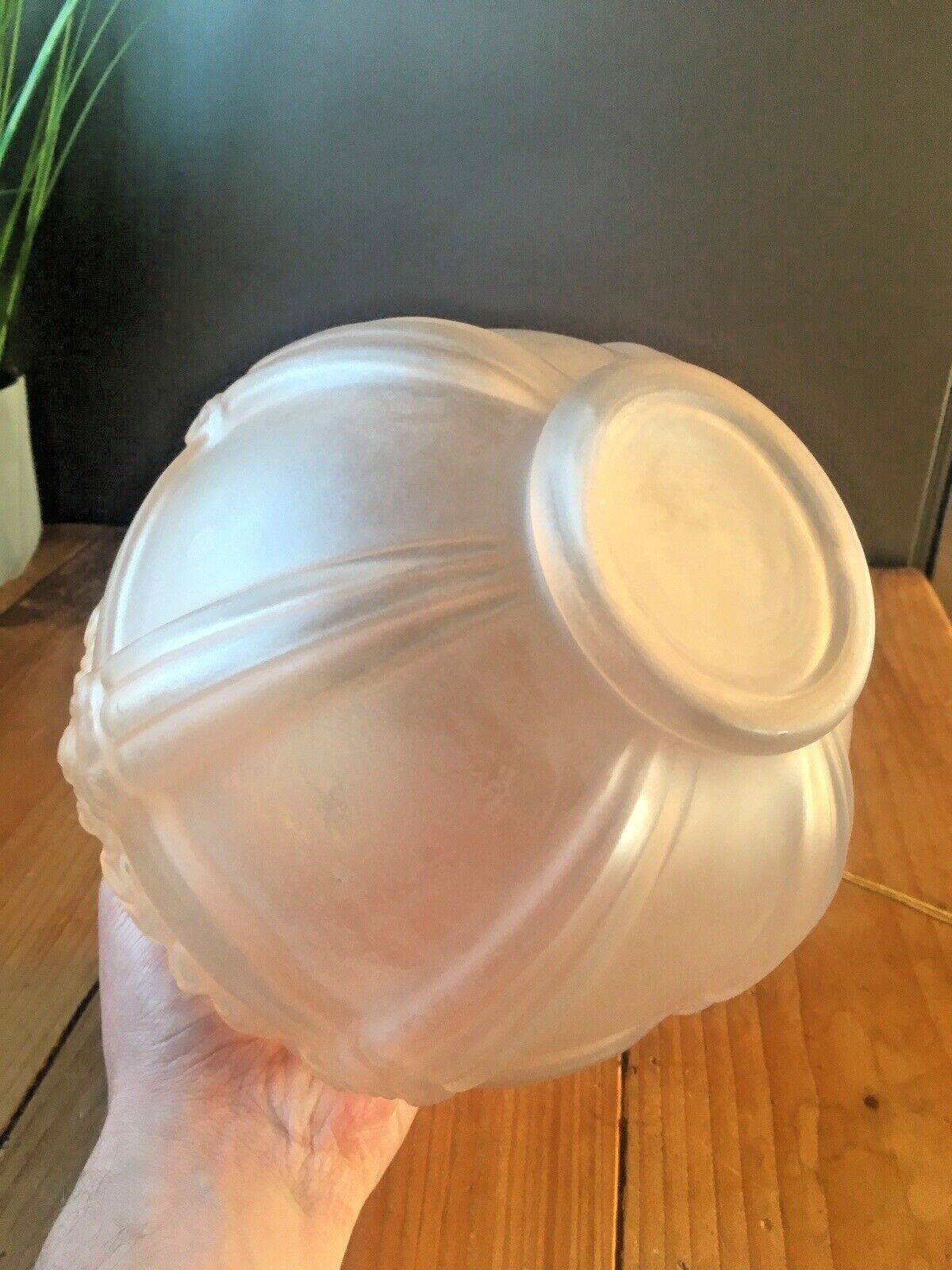Superb Antique Art Deco French Regency Rose Frosted Glass Table Lamp Base Floral photo 295.0