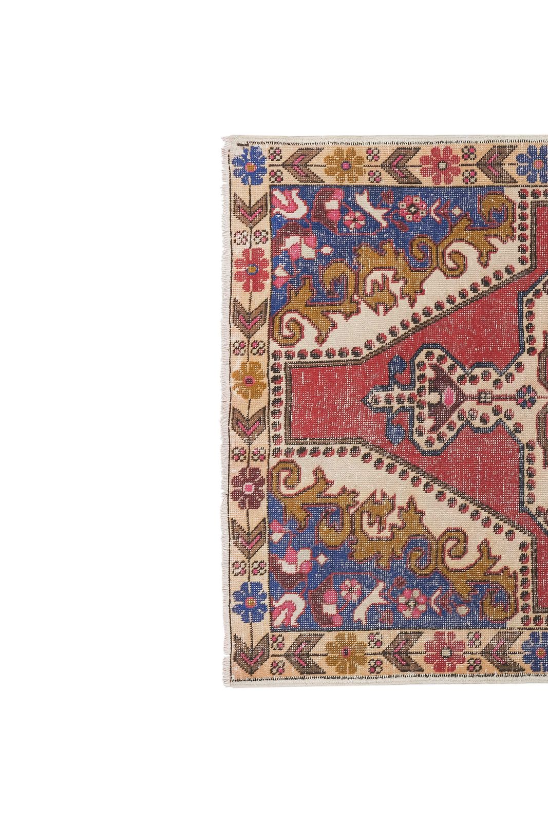 1960s Vintage Hand Knotted Red Turkish Area Rug 143 X 216 Cm photo for sale
