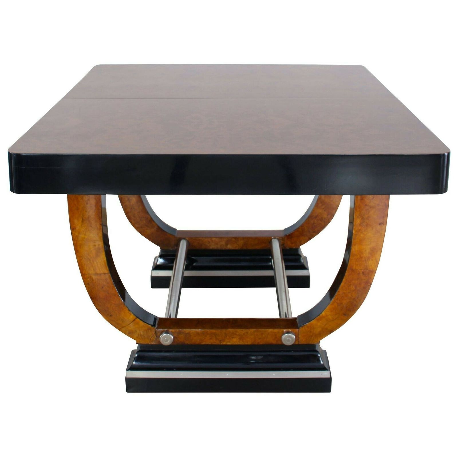 Expandable Art Deco Dining Table, Thuja Roots, Lacquered, France, Circa 1930 photo for sale