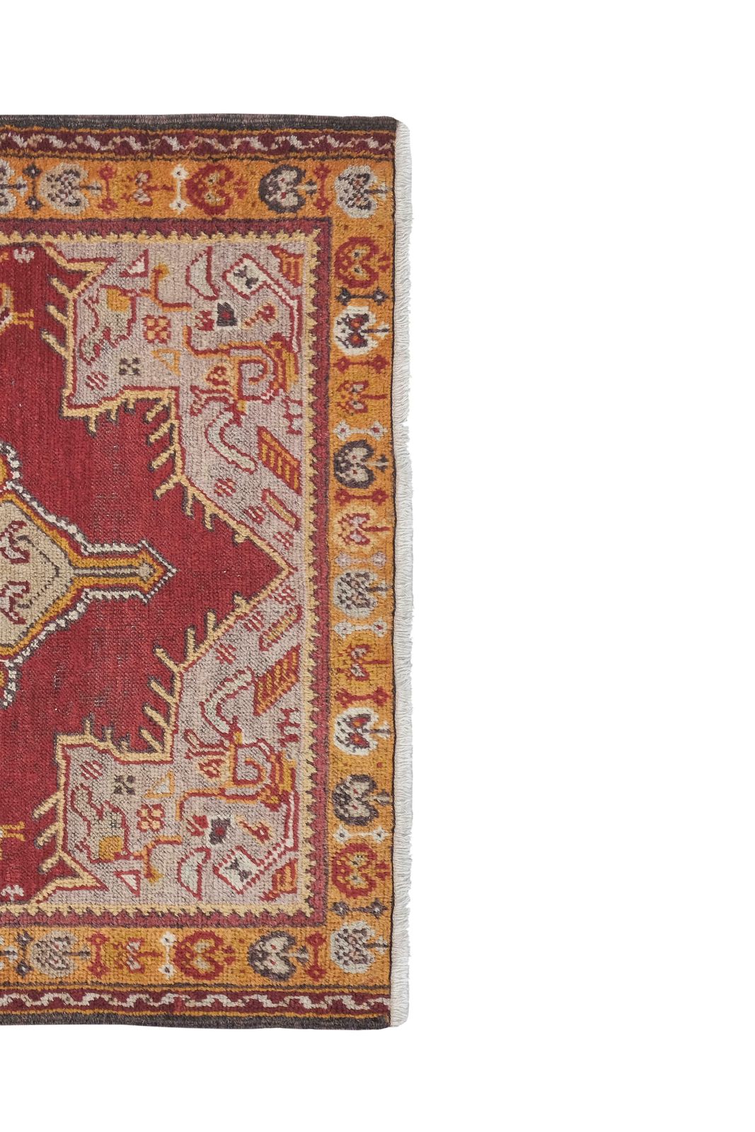 Vintage Burnt Orange Turkish Rug Mat 92 X 133 Cm photo for sale