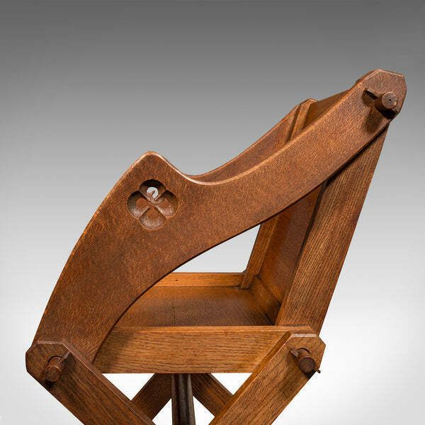 photo for sale Antique Glastonbury Chair, English Oak, Ecclesiastic Armchair, Gothic, Victorian