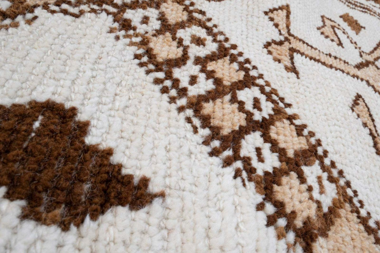 Natural White Herki Turkish Hand Knotted Runner 83 X 350 Cm photo buy
