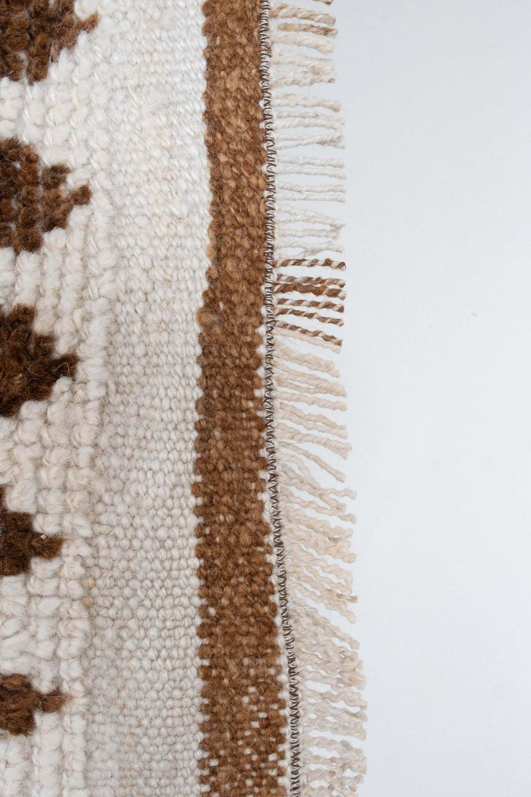Textiles Natural White Herki Turkish Hand Knotted Runner 83 X 350 Cm photo