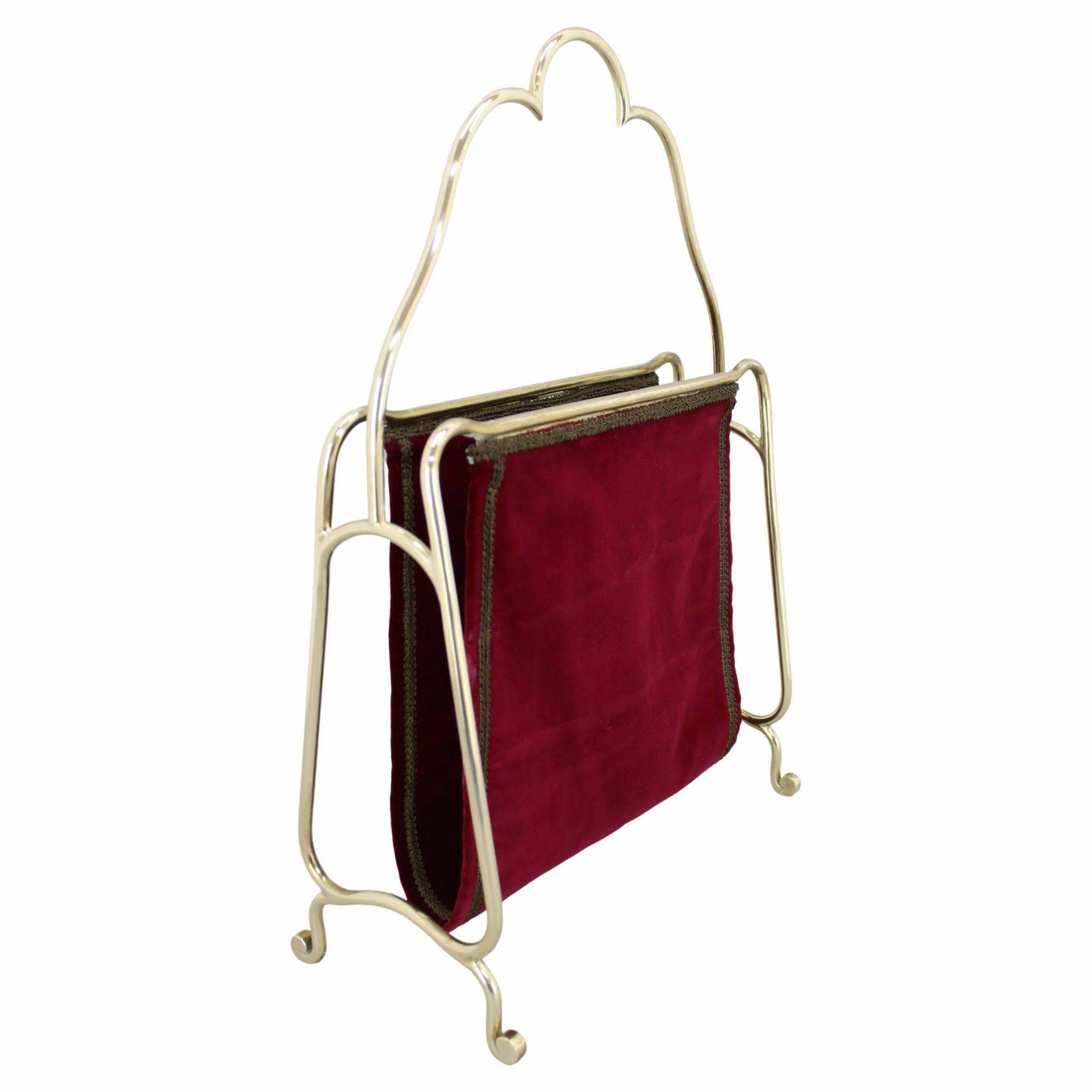 1950s Brass And Fabric Magazine Stand, Italy photo furniture