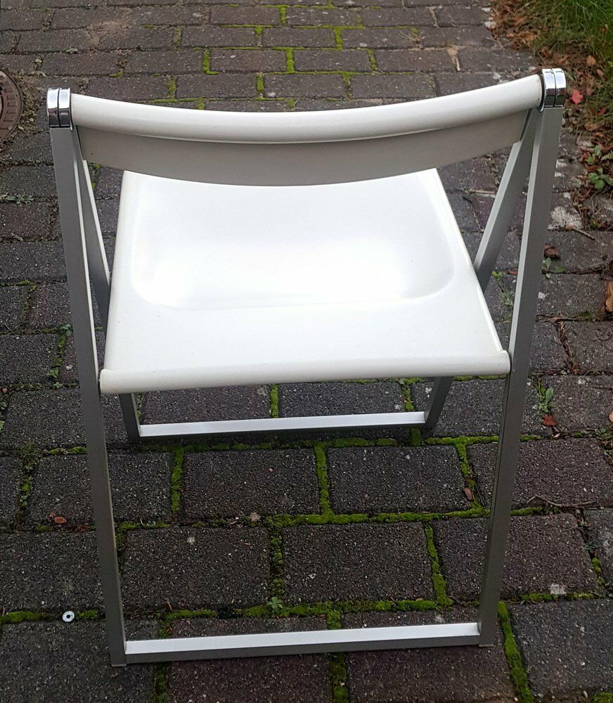 White Folding Chair By F. Hero & K. Odermatt For Interlübke, 1970s photo for sale