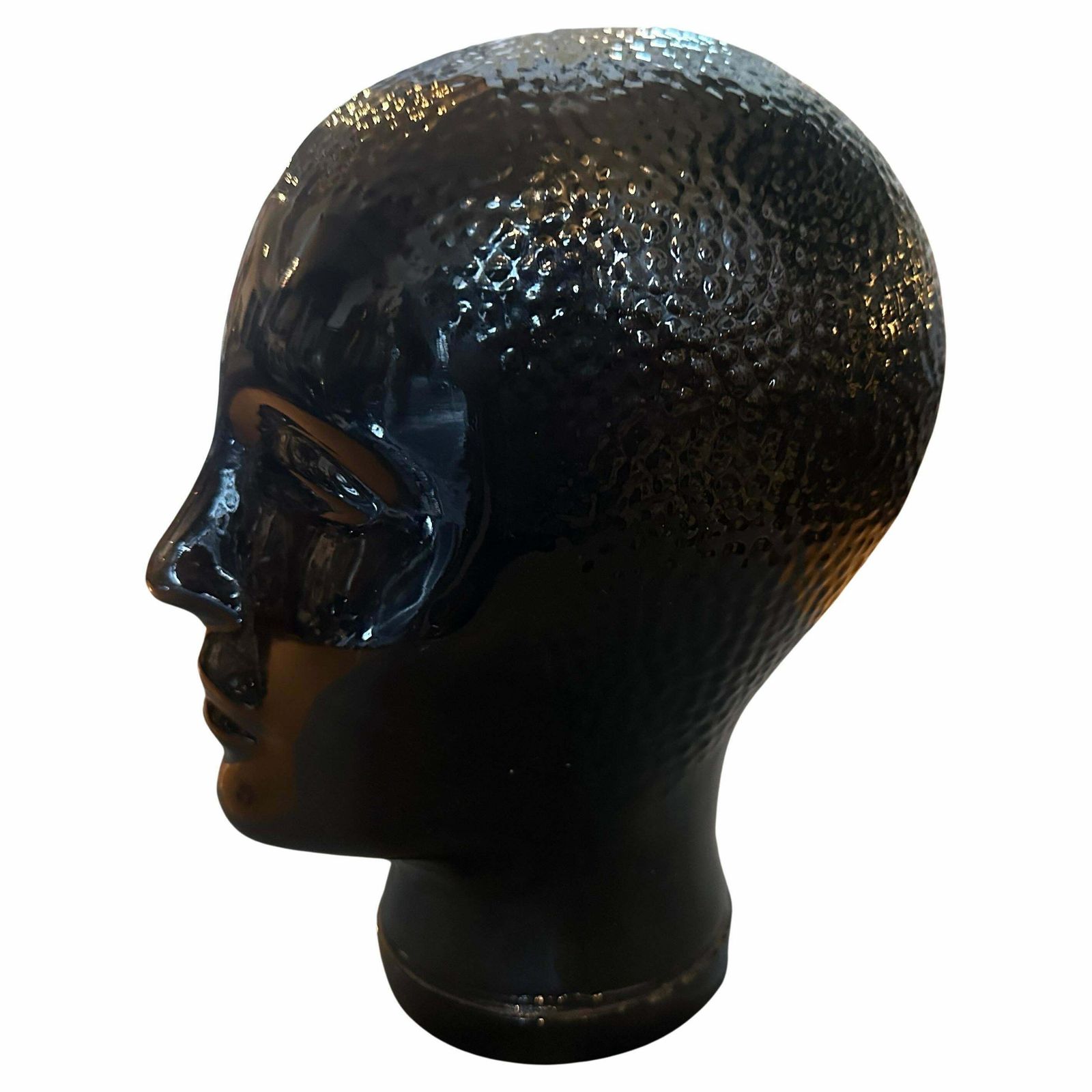 1970s Fornasetti Attributed Modernist Black Glass Head photo furniture