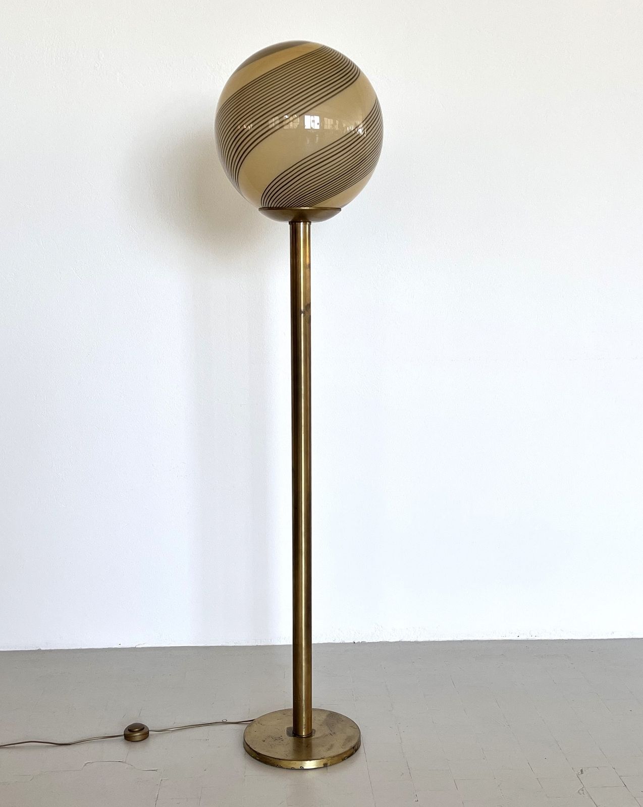 Italian Murano Glass And Brass Floor Lamp, 1970s photo furniture