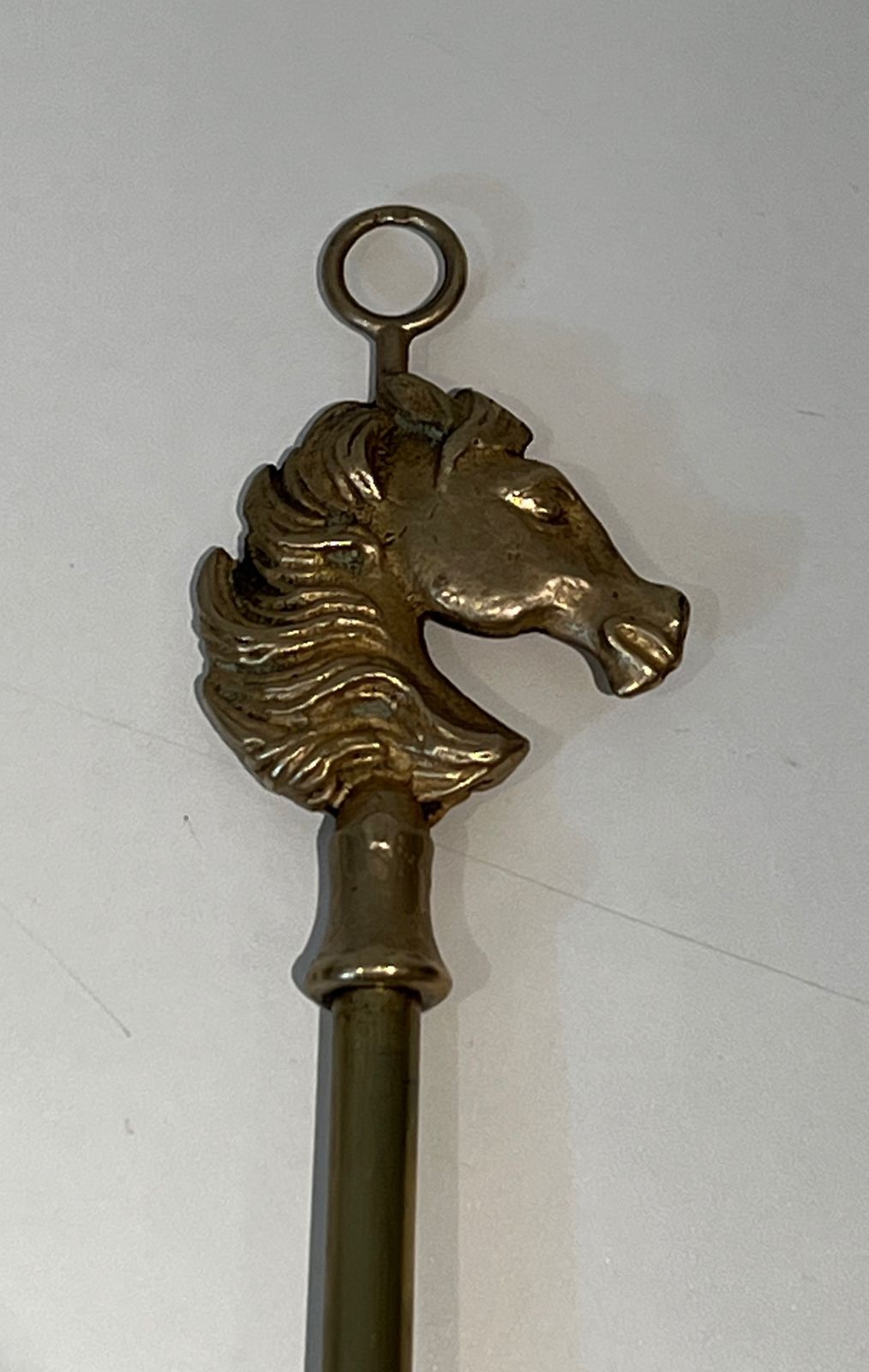 photo furniture Brass Fire Kit Horse Head Model In The Taste Of Maison Jansen