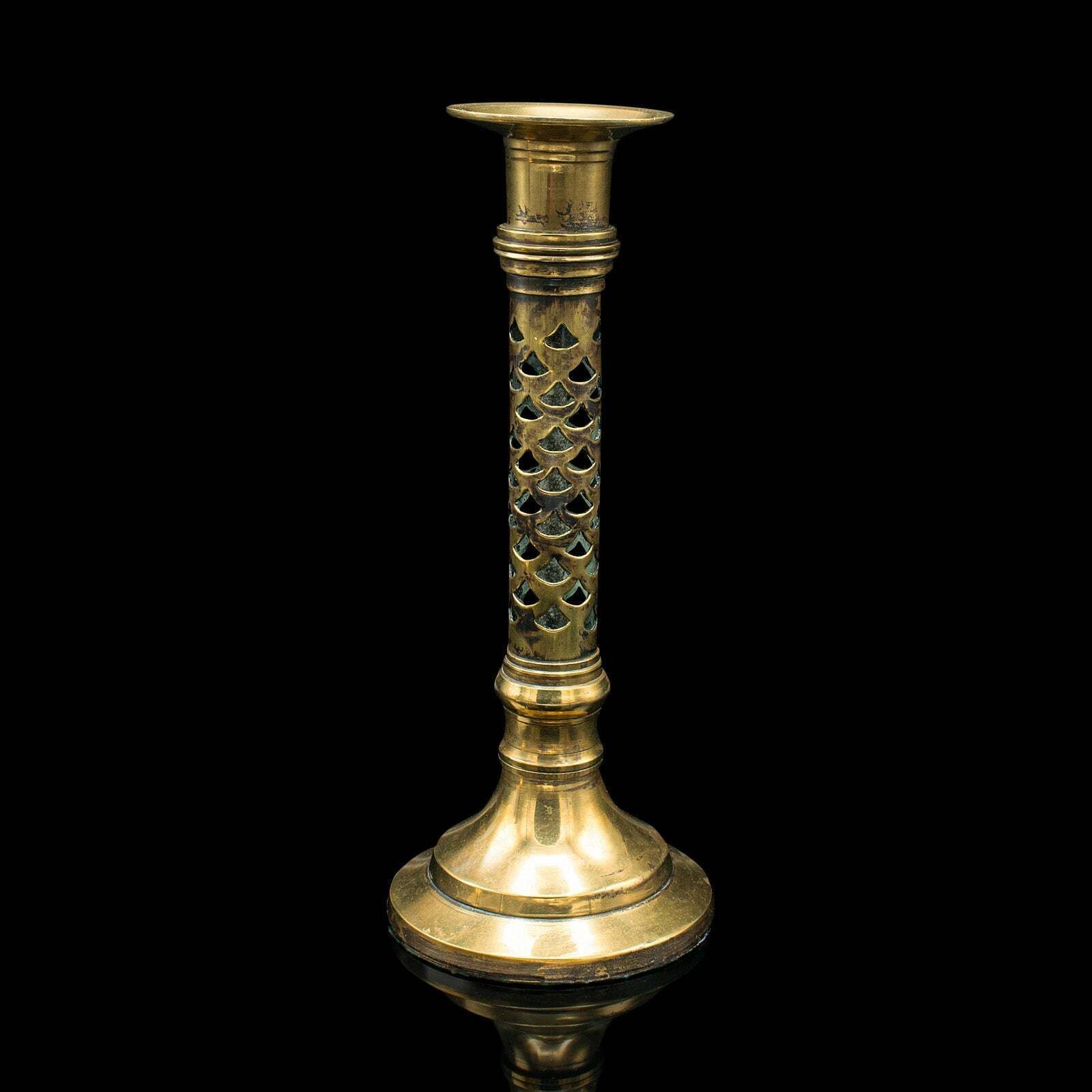 Antique Ecclesiastical Candlesticks, English, Brass, Aesthetic Period, Victorian photo 695.0