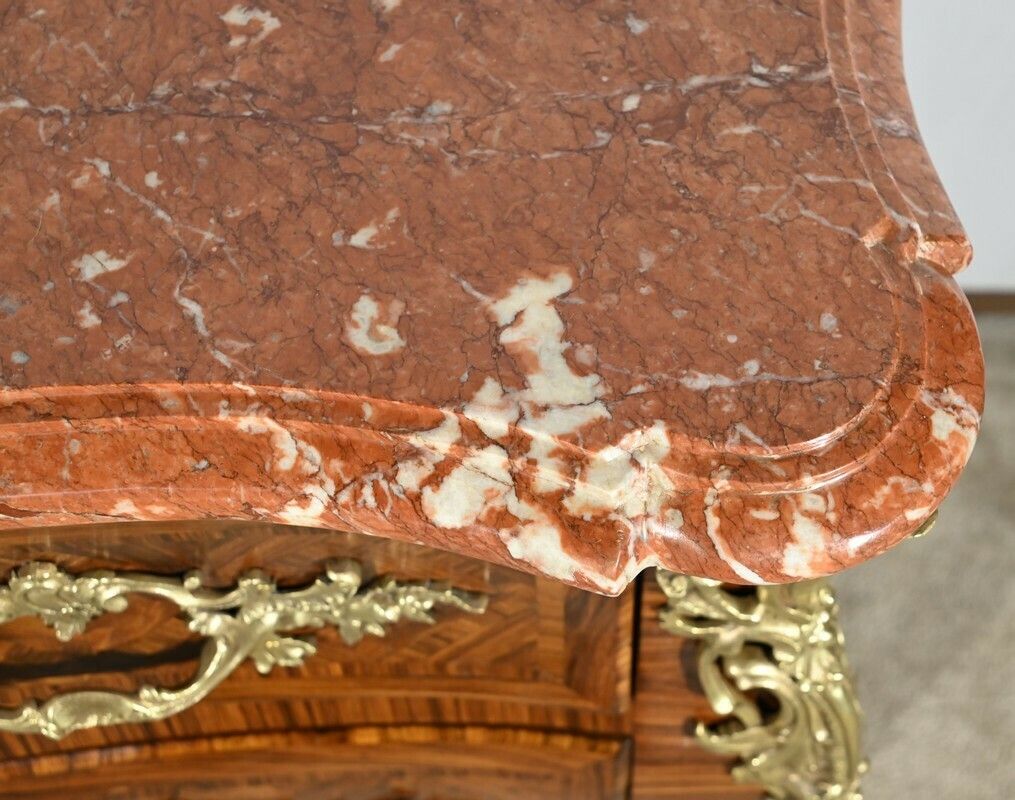 Tomb Commode In Violet Wood Marquetry, Louis XIV/Louis XV Transition Style – 1st Part 20th photo vintage